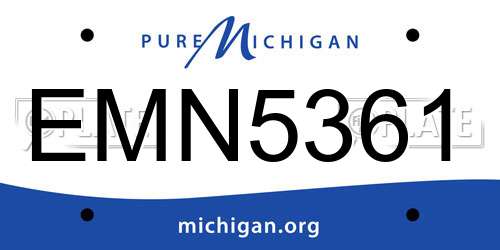 EMN5361 Michigan License Plate