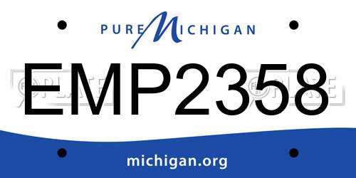 EMP2358 Michigan License Plate