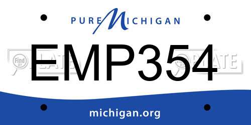 EMP354 Michigan License Plate