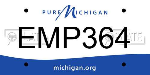 EMP364 Michigan License Plate