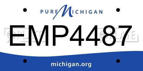 EMP4487 Michigan License Plate