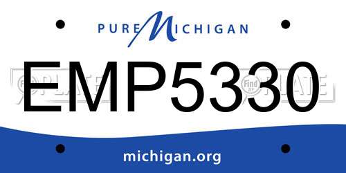 EMP5330 Michigan License Plate