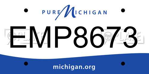 EMP8673 Michigan License Plate