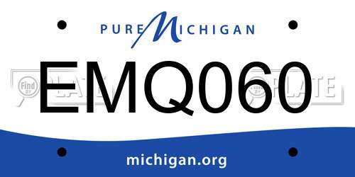 EMQ060 Michigan License Plate