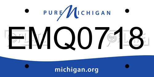 EMQ0718 Michigan License Plate