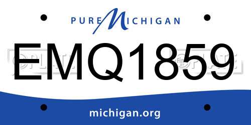 EMQ1859 Michigan License Plate