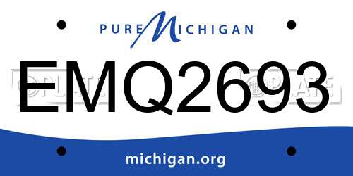 EMQ2693 Michigan License Plate