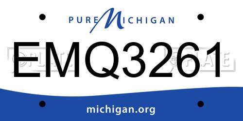 EMQ3261 Michigan License Plate