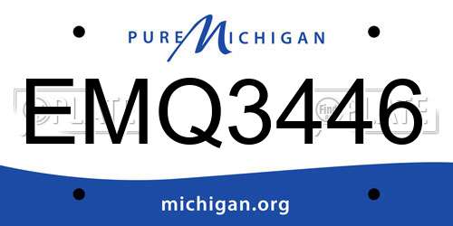 EMQ3446 Michigan License Plate