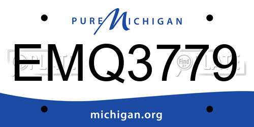EMQ3779 Michigan License Plate