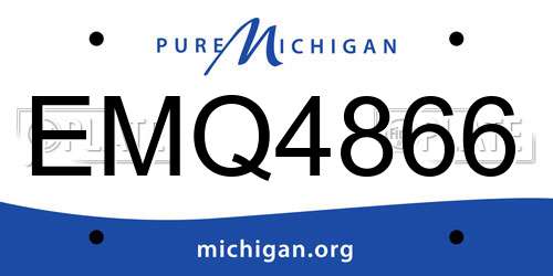 EMQ4866 Michigan License Plate