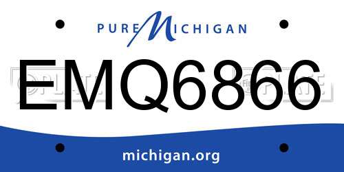 EMQ6866 Michigan License Plate