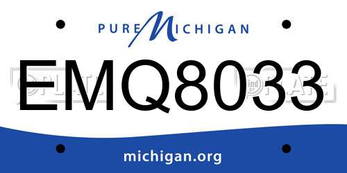 EMQ8033 Michigan License Plate