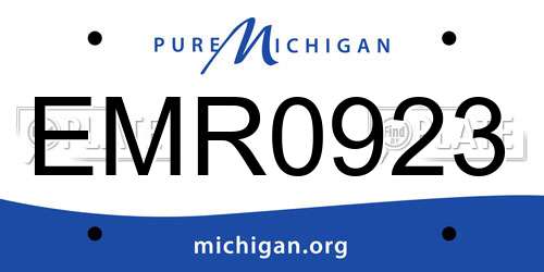 EMR0923 Michigan License Plate