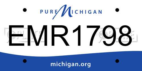 EMR1798 Michigan License Plate