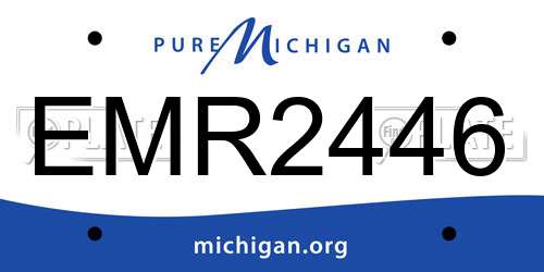EMR2446 Michigan License Plate