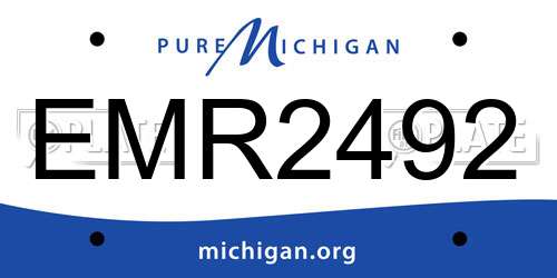 EMR2492 Michigan License Plate