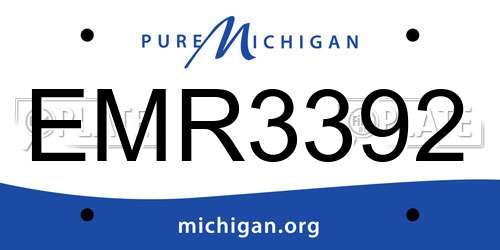 EMR3392 Michigan License Plate