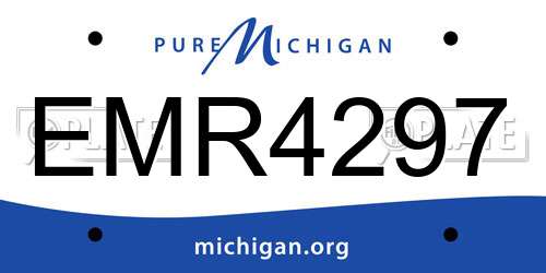 EMR4297 Michigan License Plate
