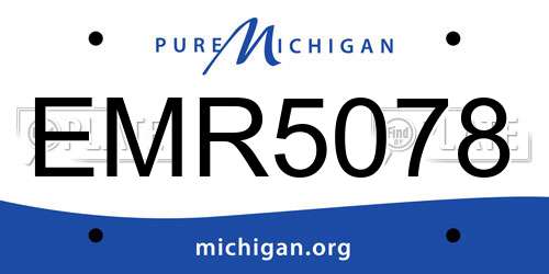 EMR5078 Michigan License Plate