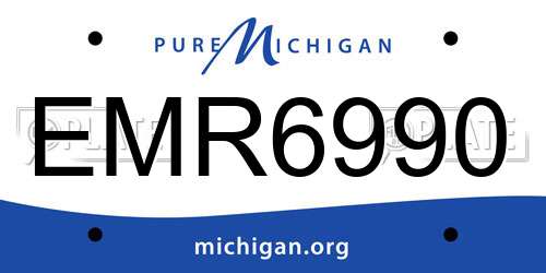 EMR6990 Michigan License Plate