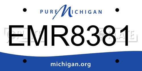 EMR8381 Michigan License Plate