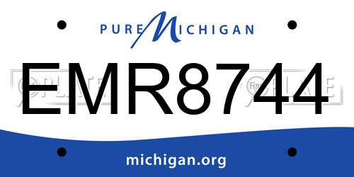 EMR8744 Michigan License Plate