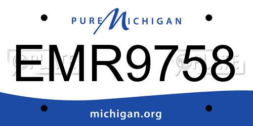 EMR9758 Michigan License Plate