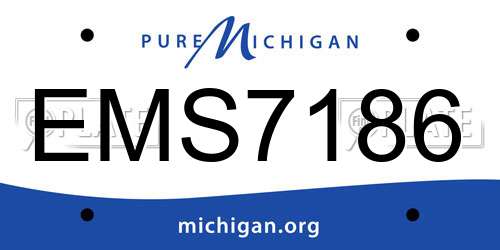 EMS7186 Michigan License Plate