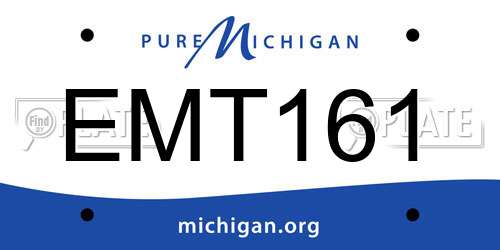 EMT161 Michigan License Plate