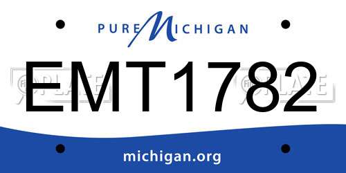 EMT1782 Michigan License Plate
