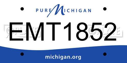 EMT1852 Michigan License Plate