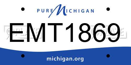 EMT1869 Michigan License Plate