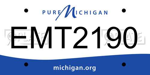 EMT2190 Michigan License Plate