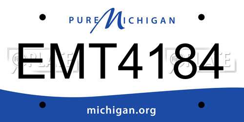 EMT4184 Michigan License Plate