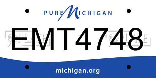 EMT4748 Michigan License Plate
