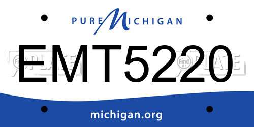 EMT5220 Michigan License Plate