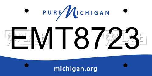 EMT8723 Michigan License Plate