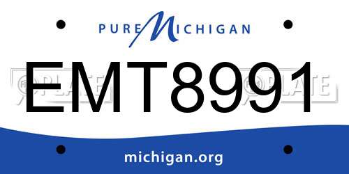 EMT8991 Michigan License Plate