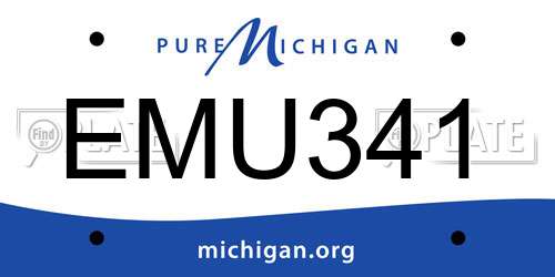 EMU341 Michigan License Plate