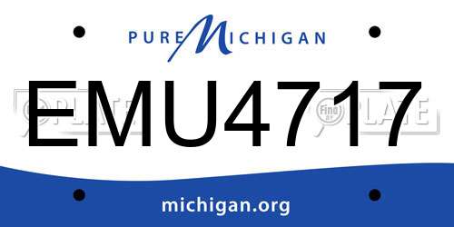 EMU4717 Michigan License Plate
