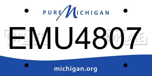 EMU4807 Michigan License Plate
