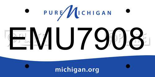 EMU7908 Michigan License Plate