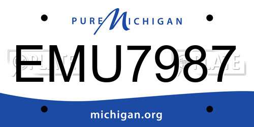 EMU7987 Michigan License Plate