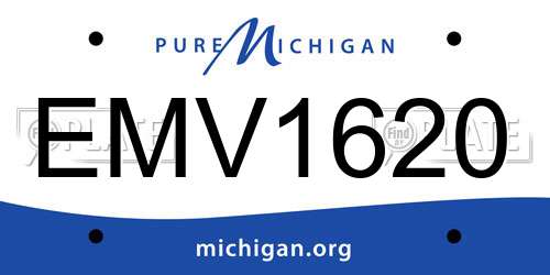 EMV1620 Michigan License Plate