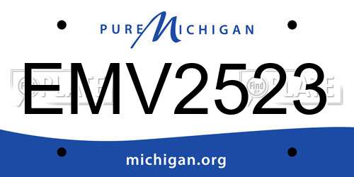 EMV2523 Michigan License Plate