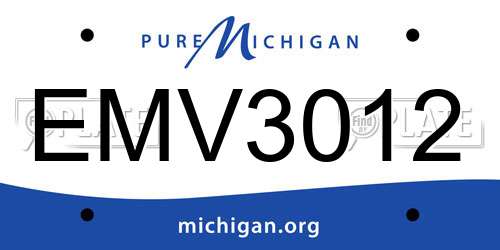 EMV3012 Michigan License Plate