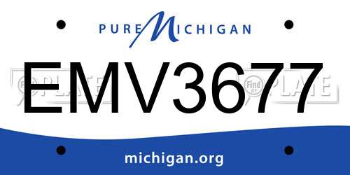 EMV3677 Michigan License Plate