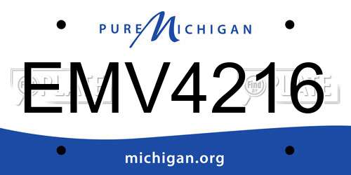 EMV4216 Michigan License Plate