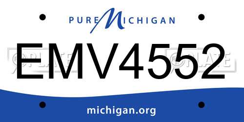 EMV4552 Michigan License Plate